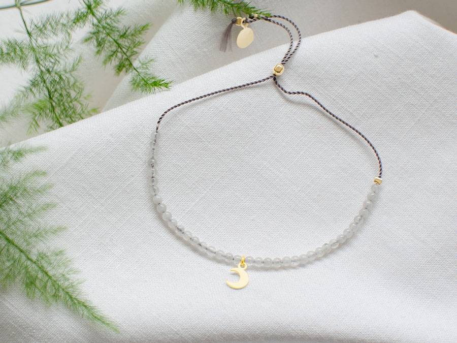 Renna Deluxe MOND Armband gold mit Mondstein Kostenlose Rückgabe