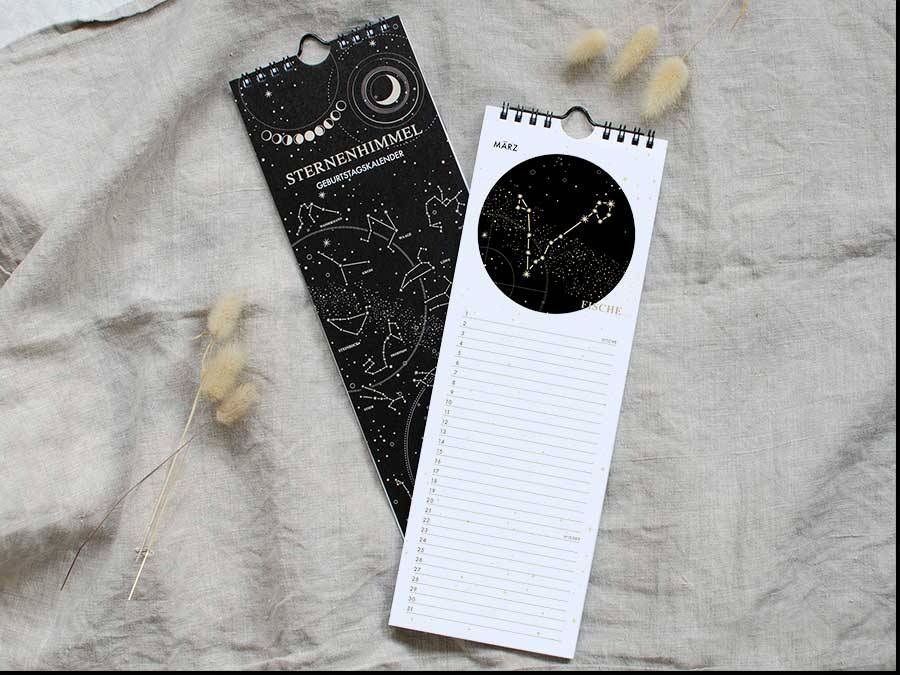 Renna Deluxe GEBURTSTAGSKALENDER Sternzeichen immerwährend Zeitbegrenzte Promotion