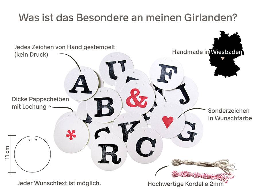 Renna Deluxe DANKE Girlande Hochzeitsgirlande Lagerräumung