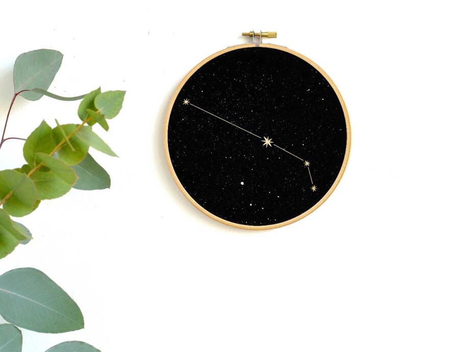 Renna Deluxe Sternzeichen Bild im Stickrahmen Begrenzt auf 3 Tage
