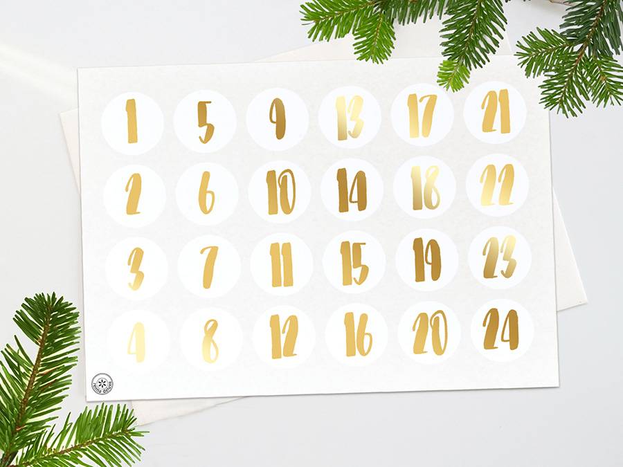 Renna Deluxe ADVENTSKALENDER Zahlen in GOLD