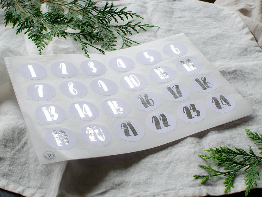 Renna Deluxe ADVENTSKALENDER Zahlen in SILBER Großer Ausverkauf