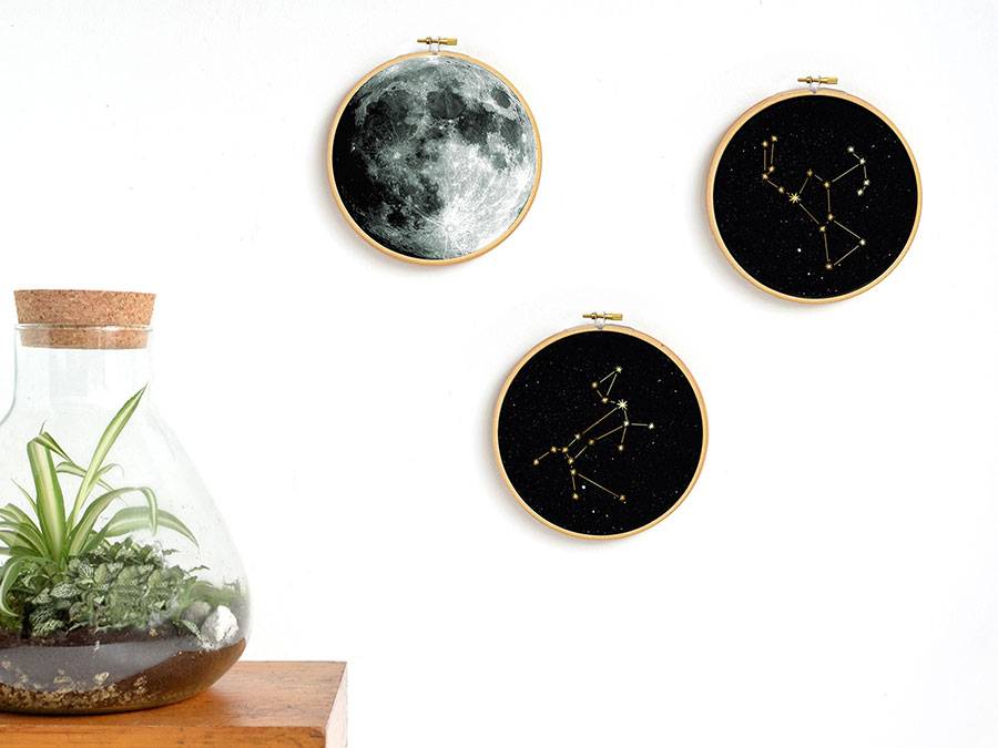 Renna Deluxe ORION Sternbild im Stickrahmen Exklusivangebot