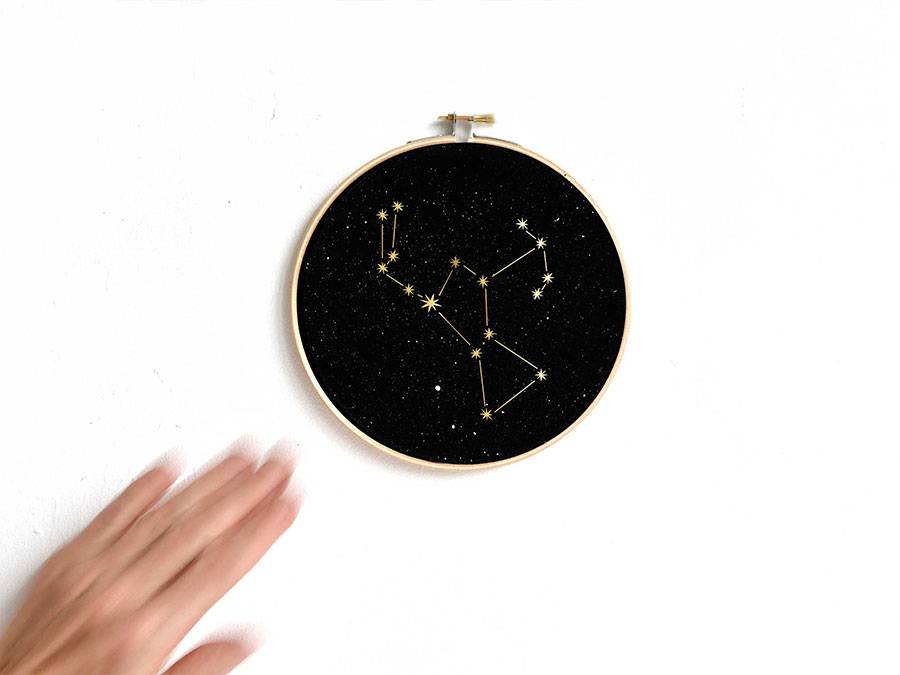 Renna Deluxe ORION Sternbild im Stickrahmen Exklusivangebot
