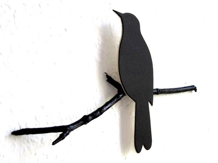 Renna Deluxe Amsel in Schwarz Wandobjekt Black Friday
