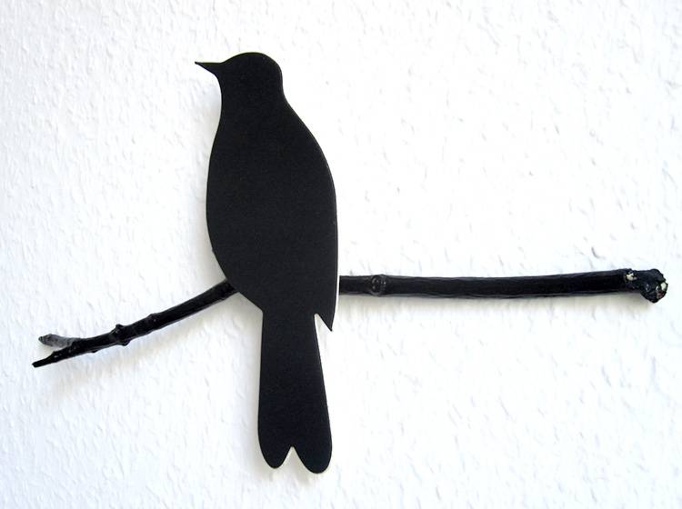 Renna Deluxe Amsel in Schwarz Wandobjekt Black Friday