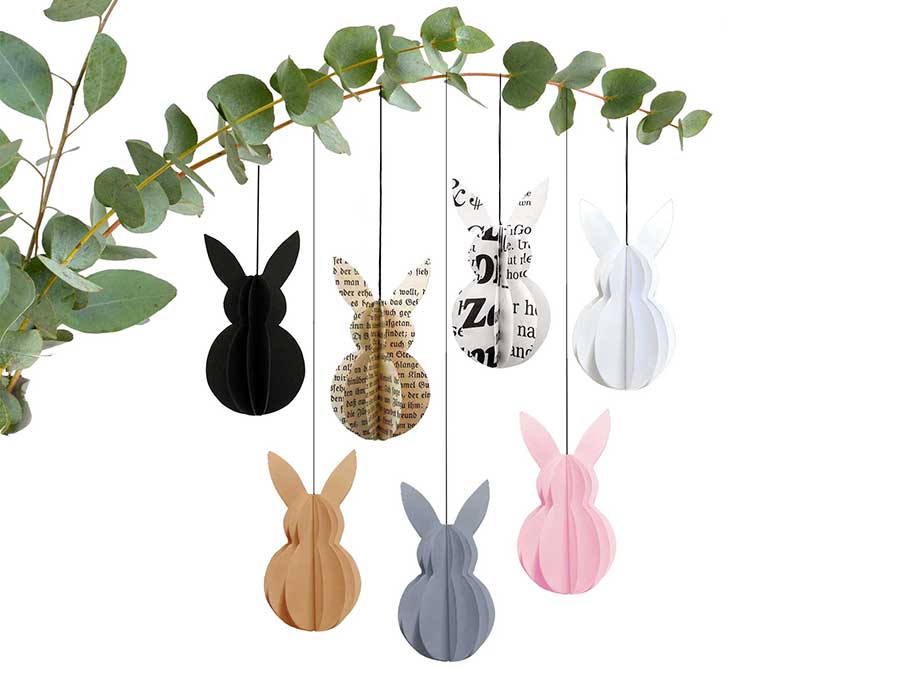 Renna Deluxe Anhänger Osterhase in Schwarz-Weiß Cyber Monday