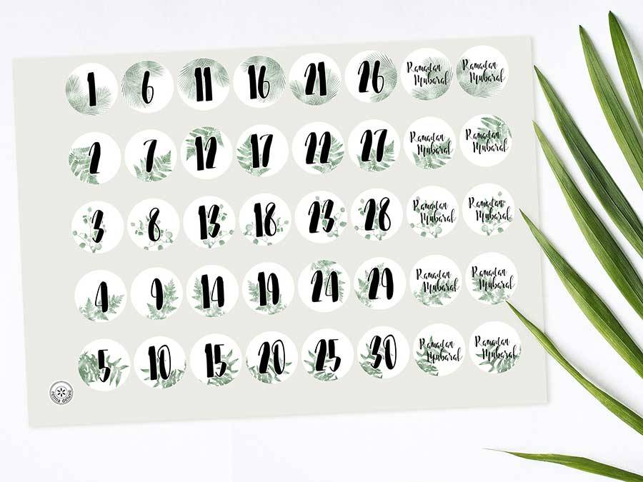 Renna Deluxe RAMADAN Kalender Zahlensticker mit schwarzen Tüten Top Angebot