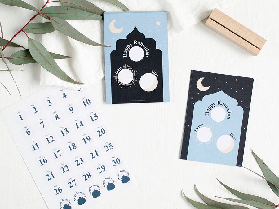Renna Deluxe RAMADAN Kalender Karten für Sahur und Iftar Im Verkauf