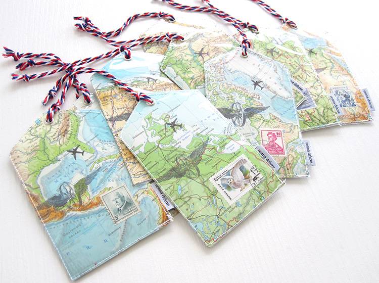 Renna Deluxe Atlas Gepäckanhänger aus Landkarten Begrenztes Angebot