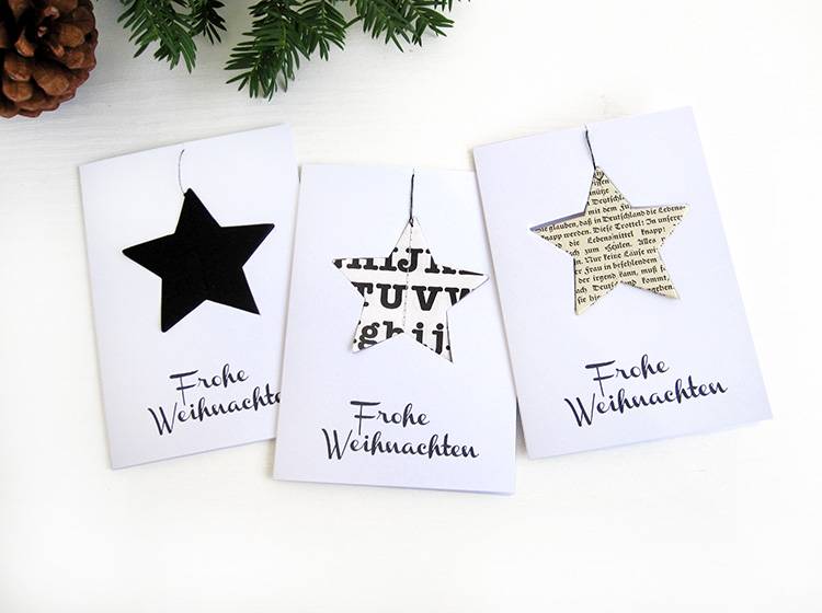 Renna Deluxe Frohe Weihnachten Karte mit Stern in schwarz Cyber Monday