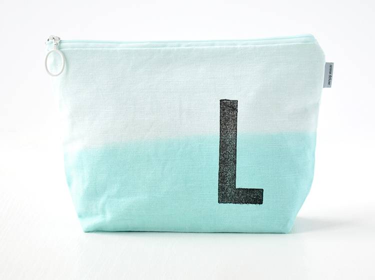 Renna Deluxe Kulturtasche MINT mit Monogramm personalisiert Begrenzte Freigabe