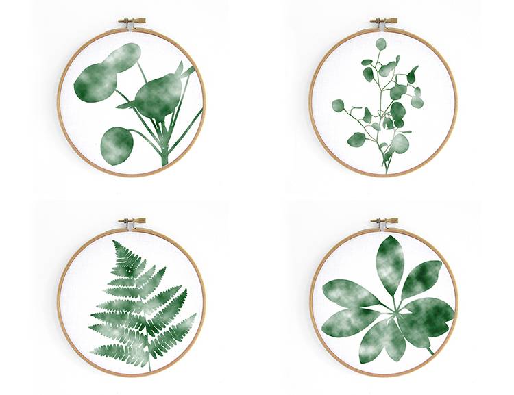 Renna Deluxe Monstera _ Bild im Stickrahmen Vierteljährliche Förderung