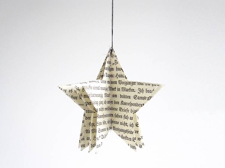 Renna Deluxe Weihnachtskarte mit Stern aus vintage Papier zollfrei