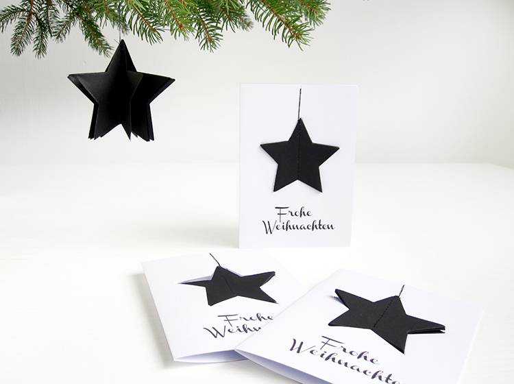 Renna Deluxe Weihnachtskarte mit Stern aus vintage Papier zollfrei