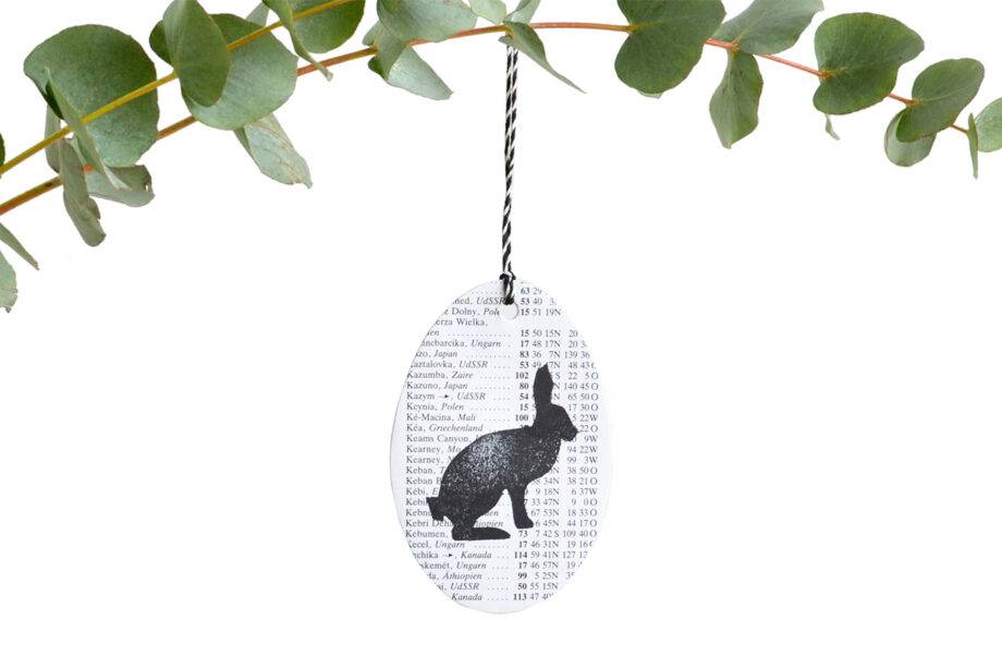 Renna Deluxe Ostereier zum Anhängen mit Hase gestempelt aus Papier Günstig kaufen