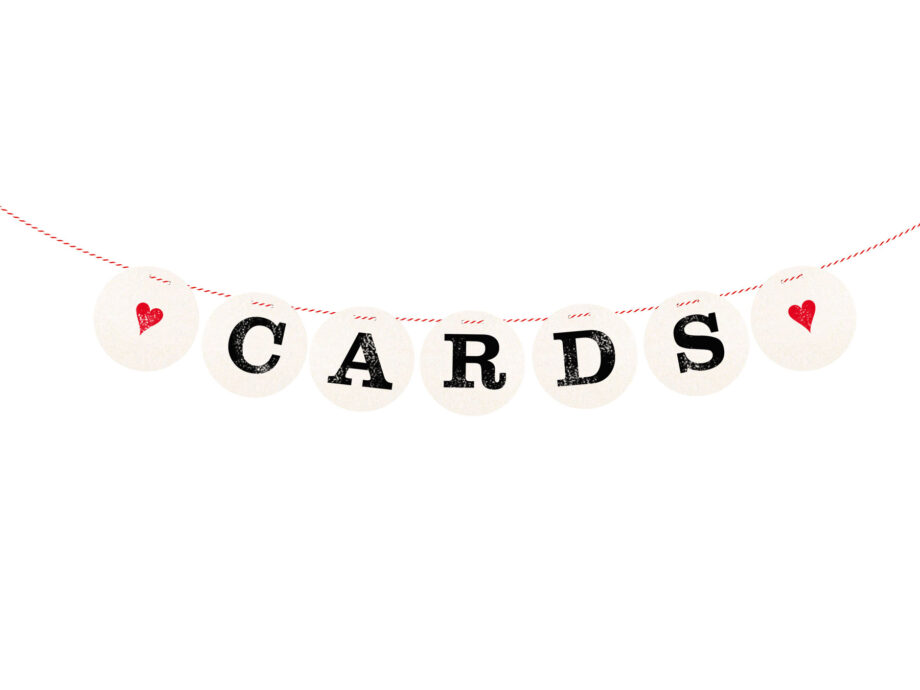 Renna Deluxe CARDS Girlande Hochzeitsgirlande Saisonschlussverkauf