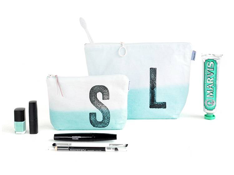 Renna Deluxe Schminktasche MINT mit Monogramm personalisiert Top Angebot