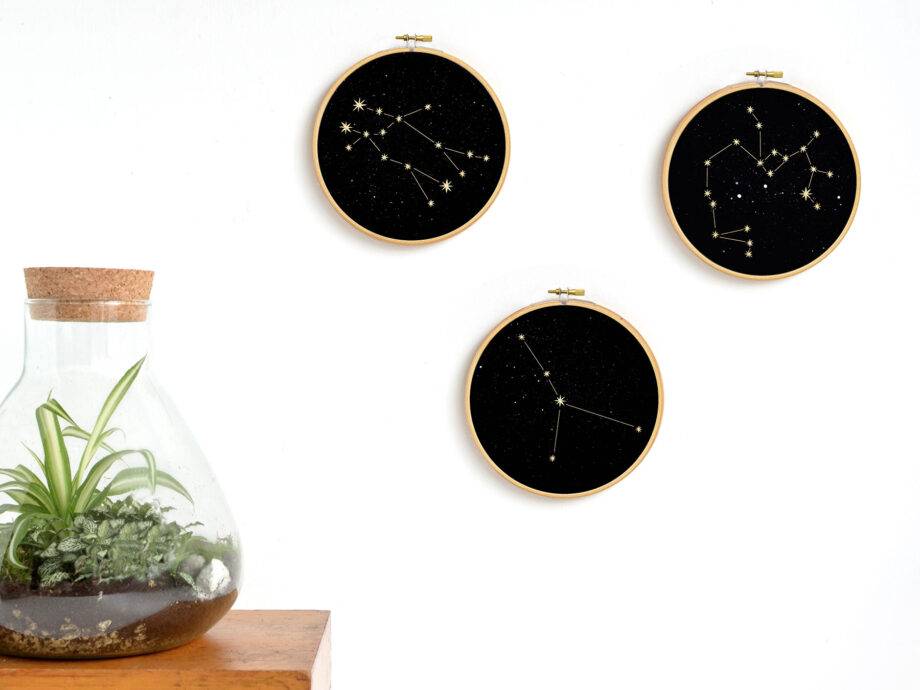 Renna Deluxe Löwe Sternzeichen Bild im Stickrahmen Bis zu 50% Rabatt