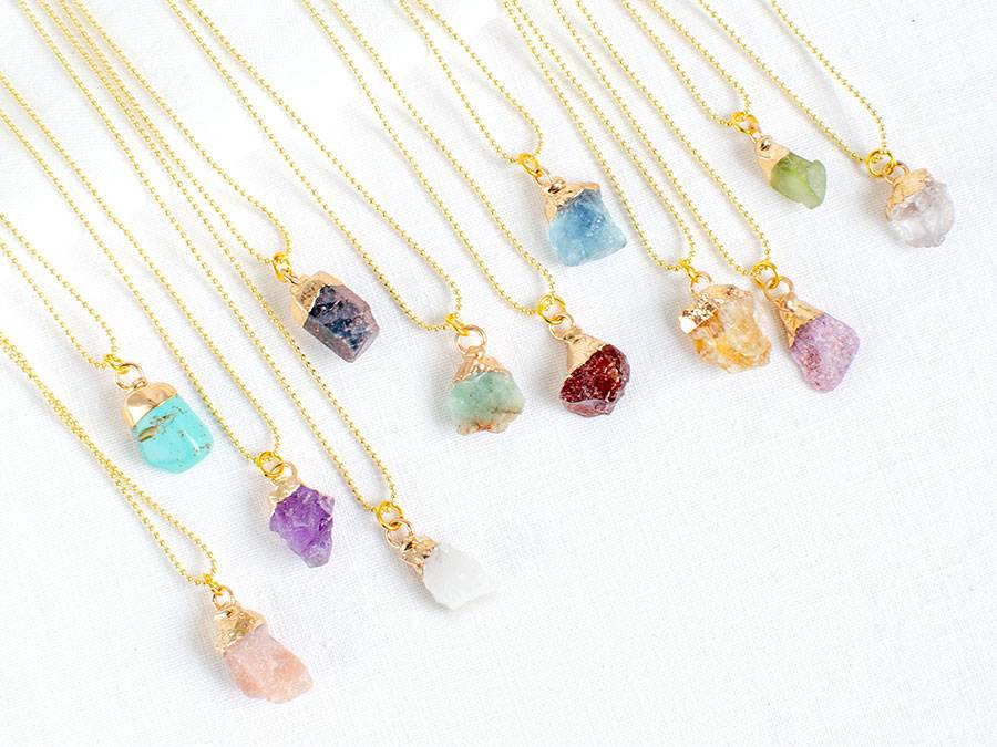 Renna Deluxe GEBURTSSTEIN Januar Kette Gold Im Verkauf
