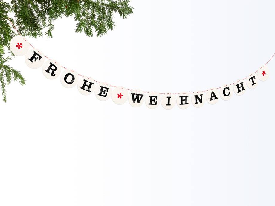 Renna Deluxe FROHE WEIHNACHT Girlande