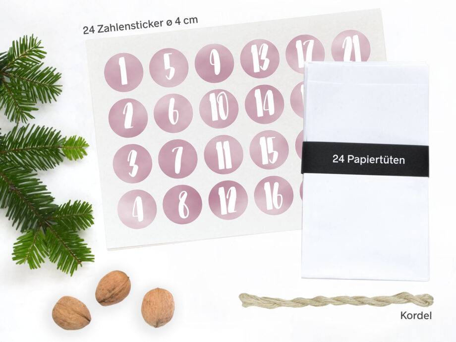 Renna Deluxe Adventskalender ROSA Handlettering Super Sparpreis