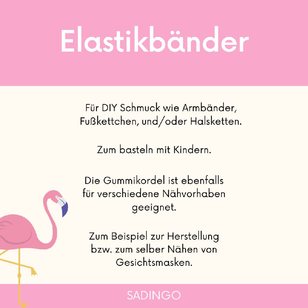 Sadingo Elastische Schnur 10x15 Meter 1 mm für Armbänder Wochenangebot