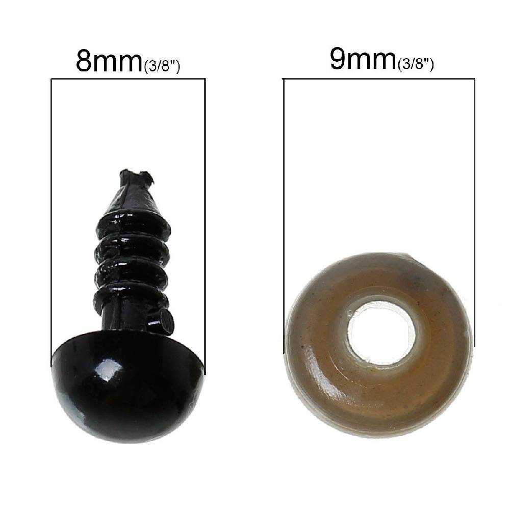Sadingo Puppenaugen, Teddyaugen - 50 Stk. - Auge Ø 8 mm 50% Rabatt mit kostenlosem Versand
