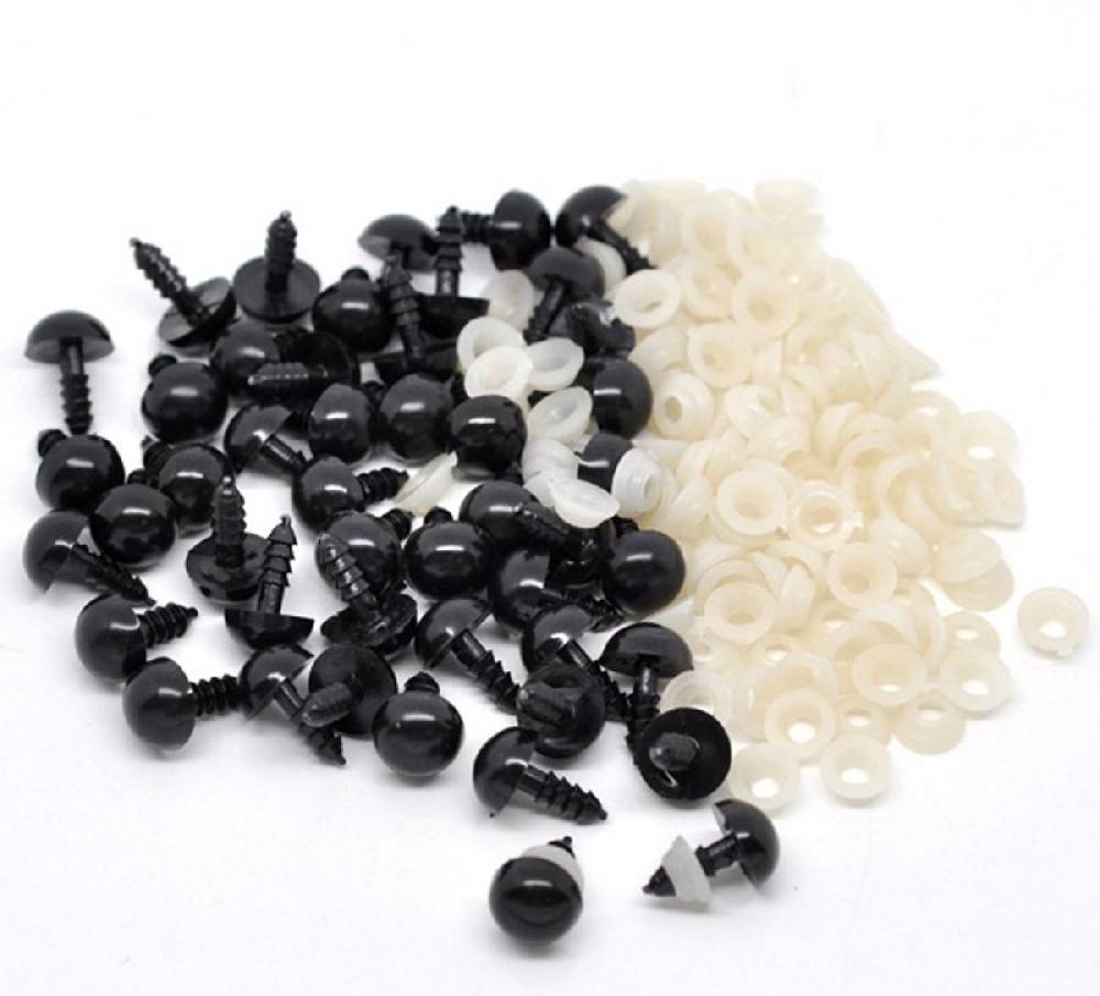 Sadingo Acryl Puppenaugen, Teddyaugen - 10 mm - 100 Stk Clearance-Verkauf