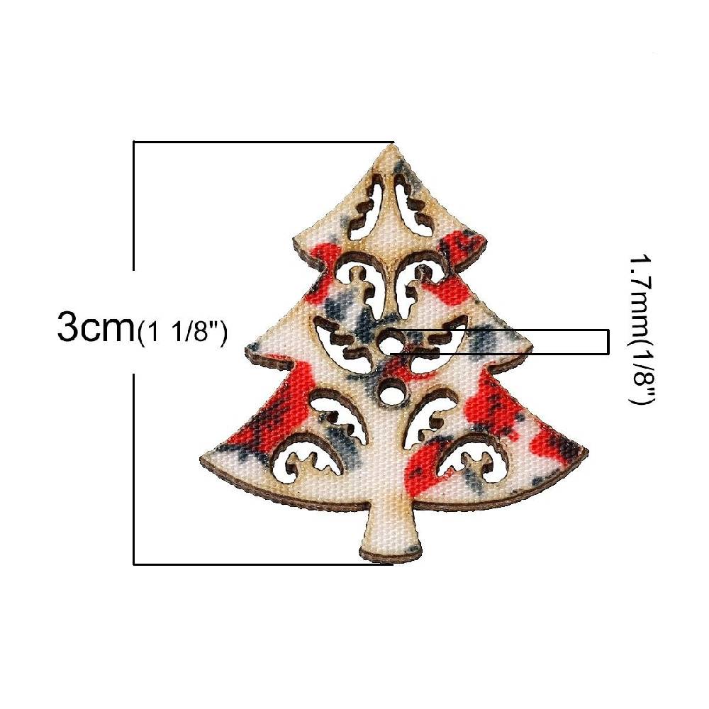 Sadingo Holzknöpfe / 50 Stk. / Weihnachtsbaum zollfrei