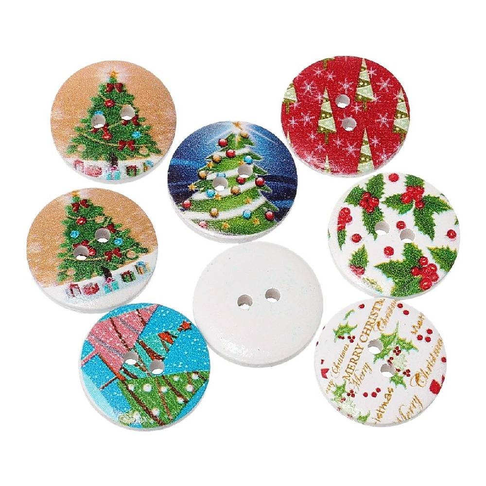 Sadingo Holzknöpfe Weihnachten 2 Stück, Ø 2 mm Outlet