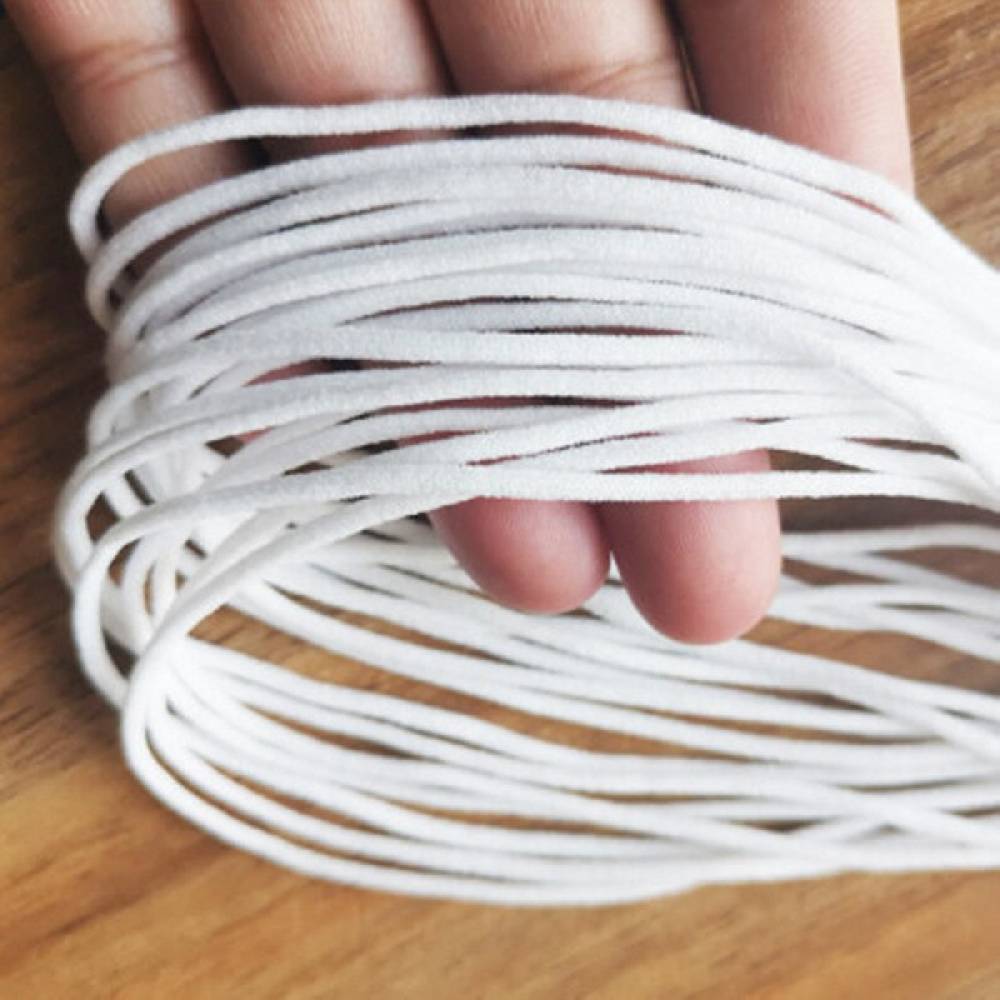 Sadingo Elastische Schnur weiß, 100 Meter, weiches Band Versandkostenfrei