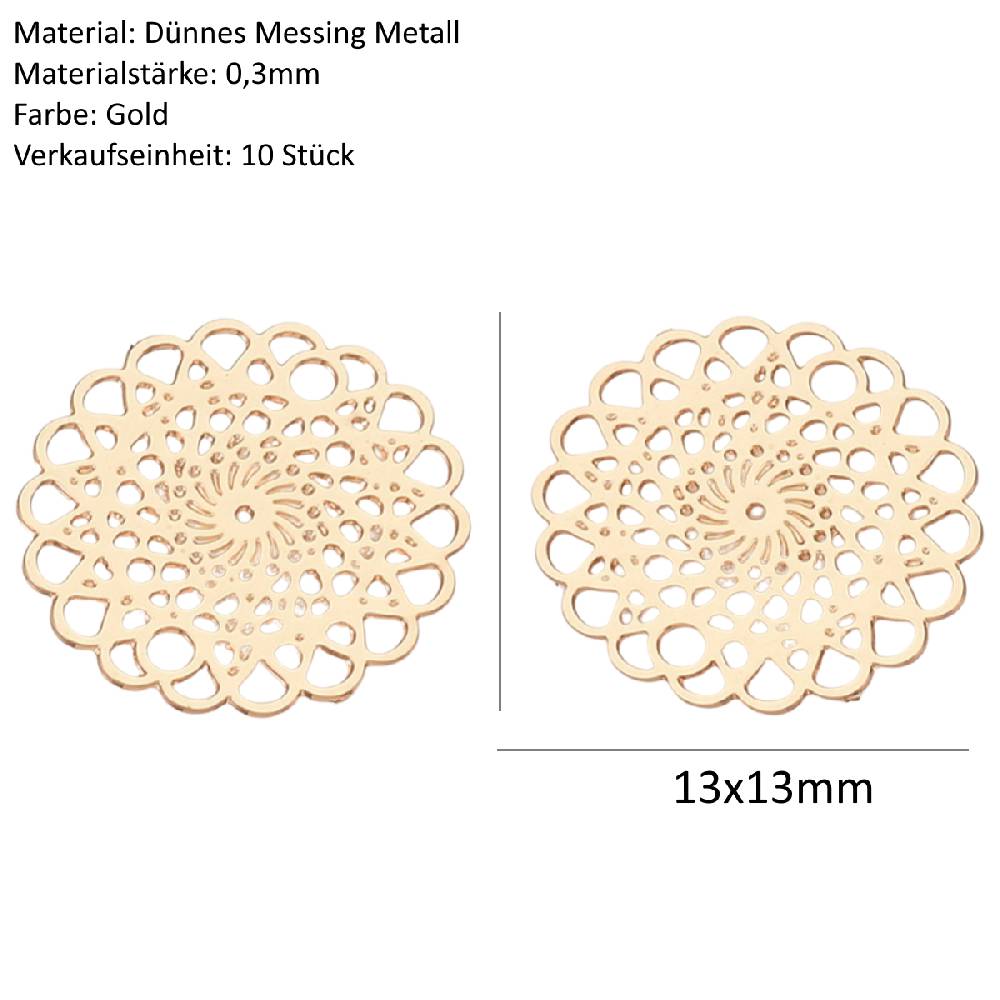 Sadingo Schmuckverbinder Blume des Lebens | 10 Stück, 13mm Saisonschlussverkauf