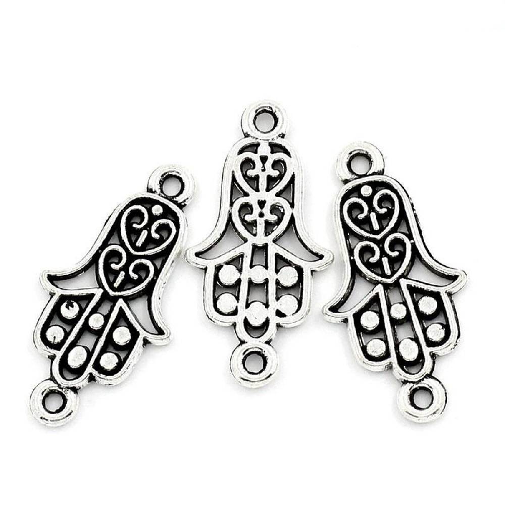 Sadingo Schmuckverbinder Hamsa Hand | 50 Stück, 25x13 mm Vatertagsangebot