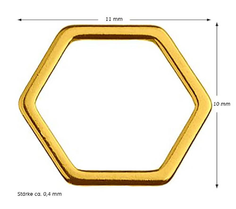 Sadingo Schmuckverbinder Sechseck | 1 Stück, 10x11 mm Neueste Mode