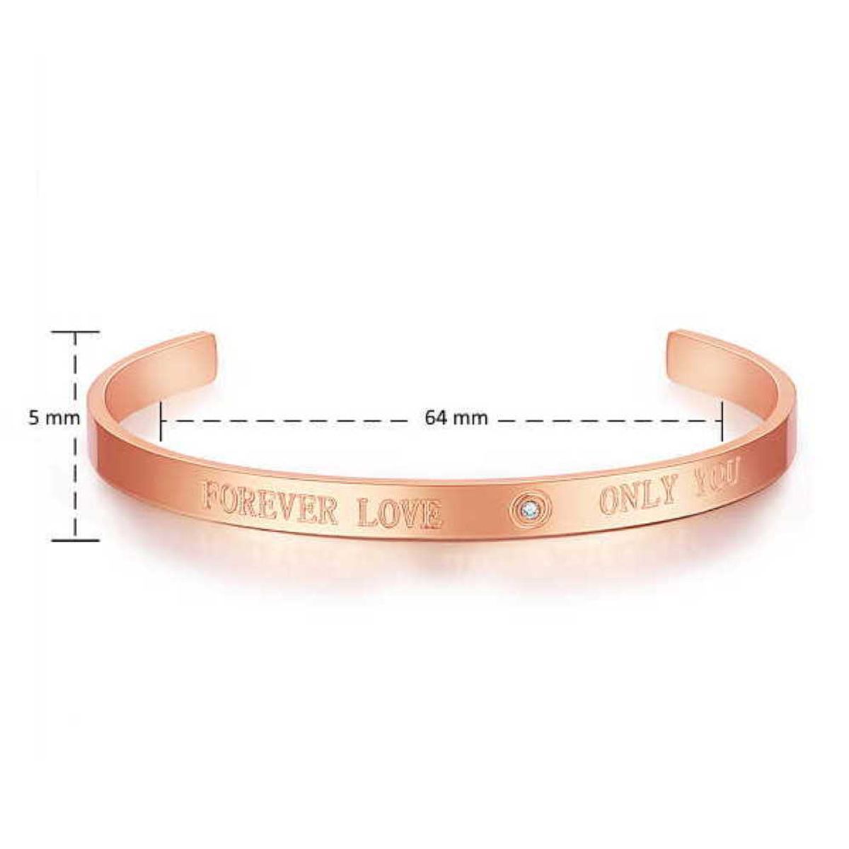 Sadingo Edelstahlarmreif mit Gravur | "Forever Love - Only You" Große Rabatte