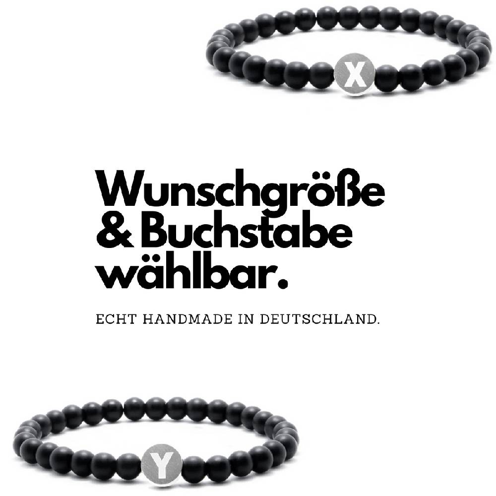 Sadingo Partnerarmband-Set aus schwarzen Natursteinperlen Neuheiten