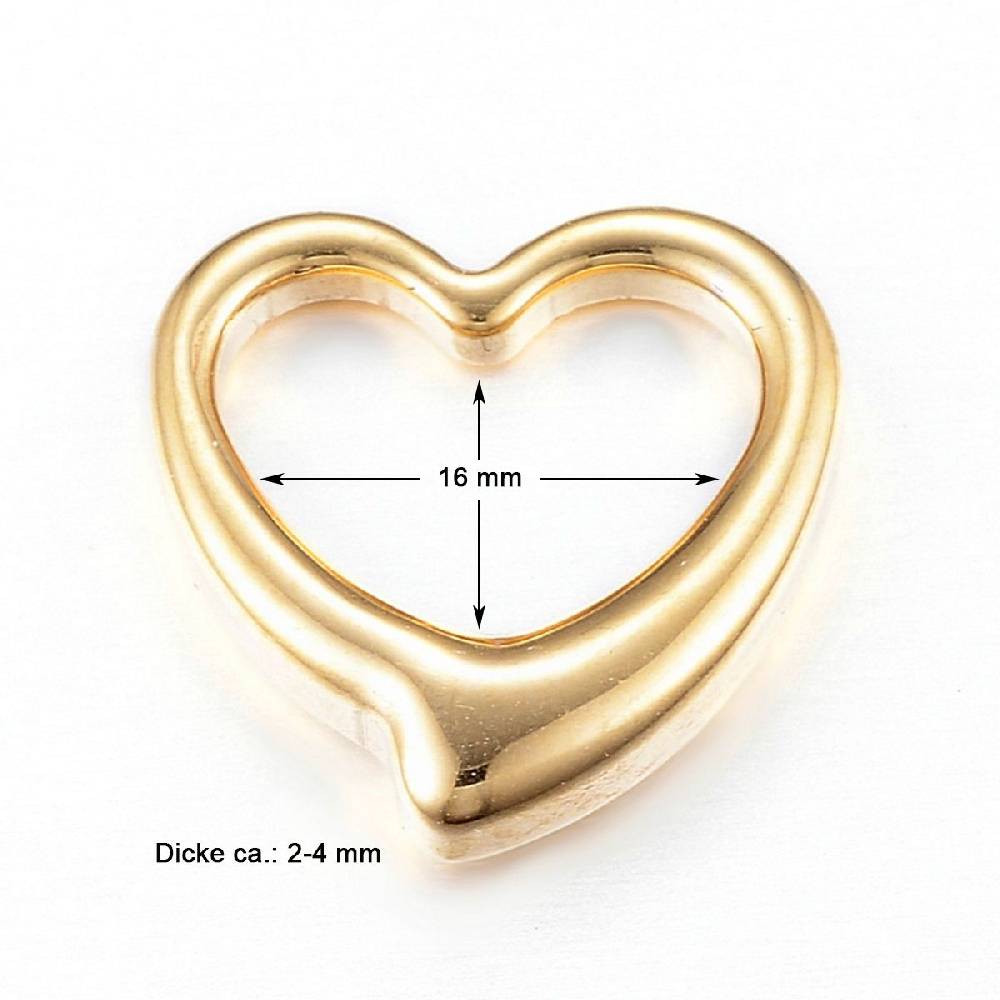 Sadingo Schmuckverbinder Herz | 2 Stück - 16x16 mm Nur für heute