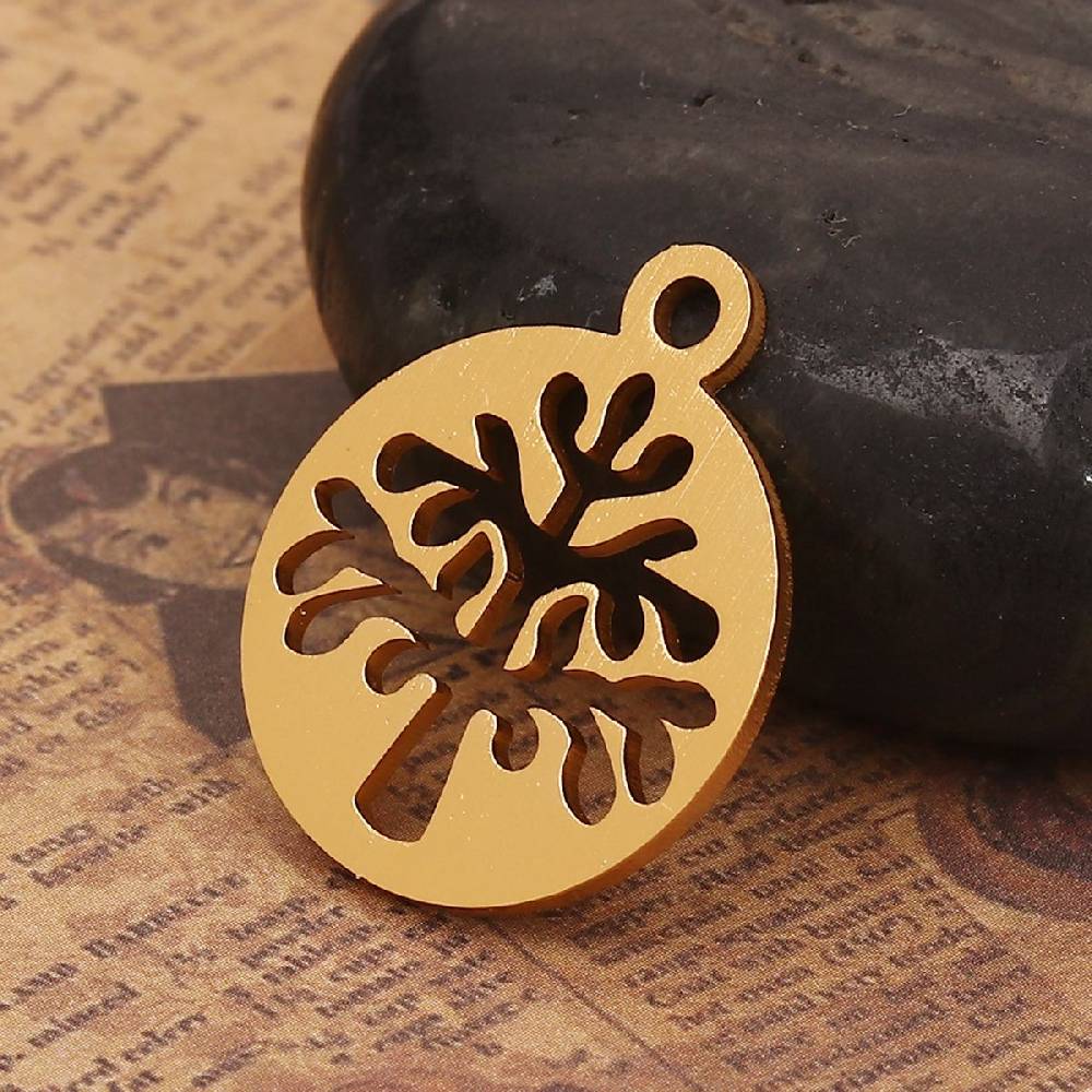 Sadingo 1 Metallanhänger Lebensbaum - 26 x 22 mm - Gold Bis zu 55% Rabatt