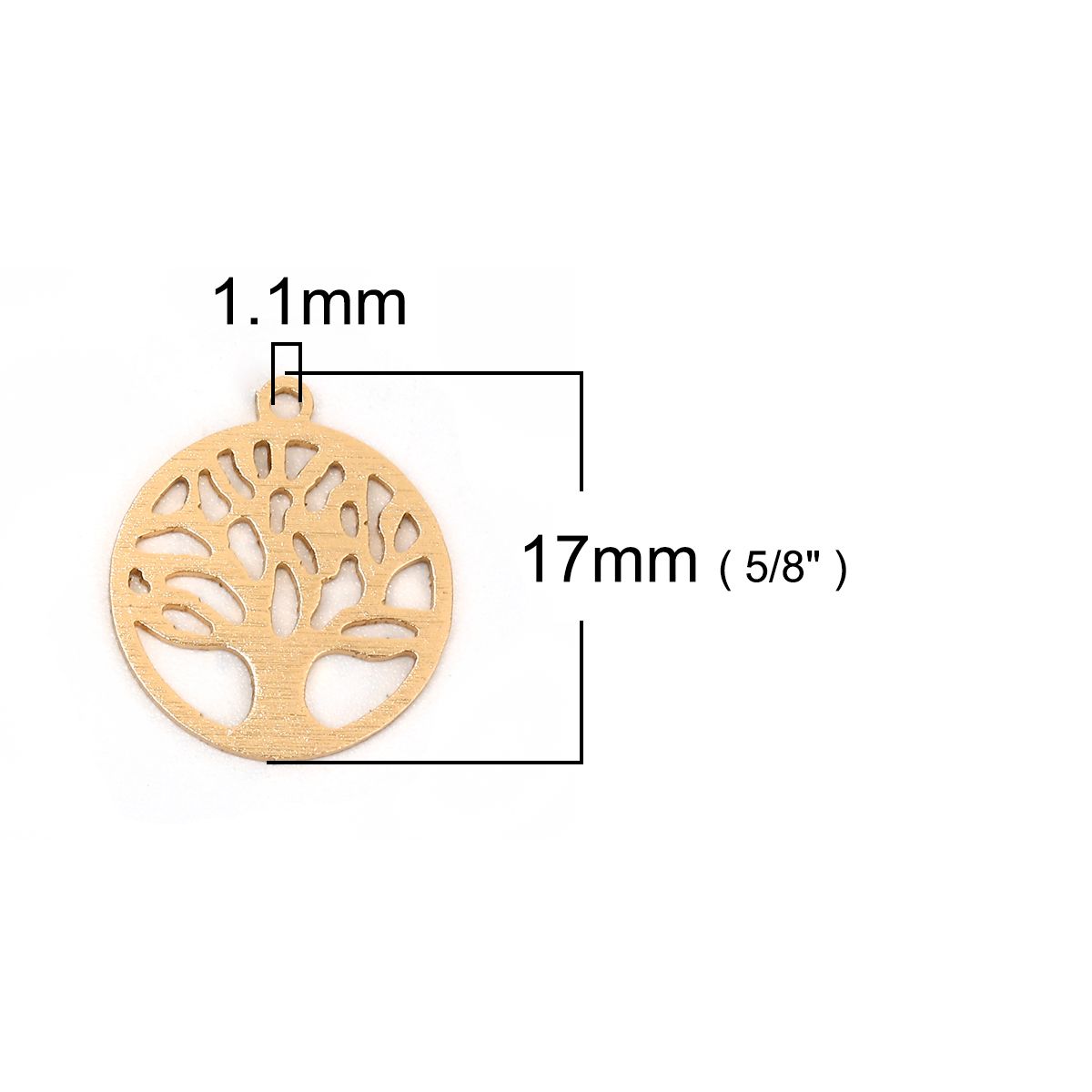 Sadingo 1 Metallanhänger Lebensbaum - 17 x 15 mm - Gold Nur noch ein Tag übrig