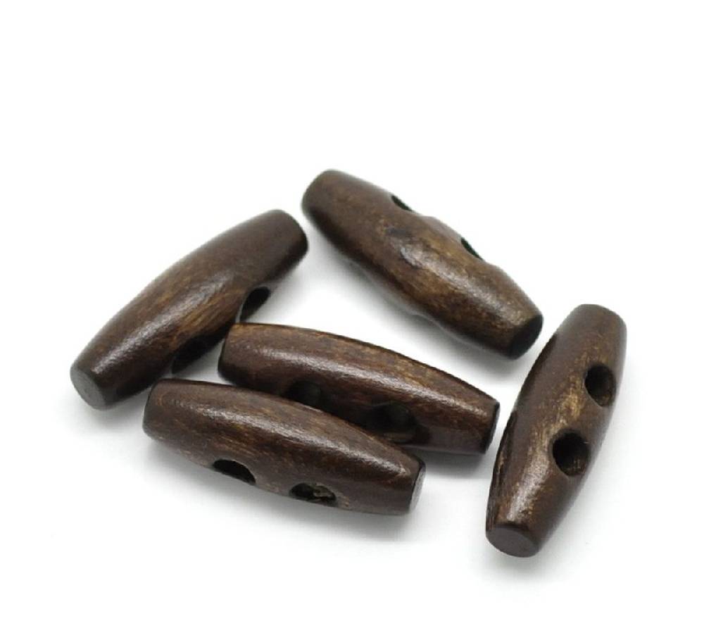 Sadingo Knebelknöpfe - 10 Stk. - 3 x 1 cm - Dunkelbraun Günstiger Verkauf