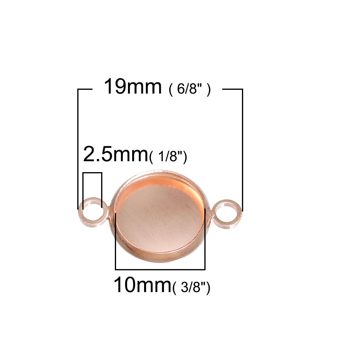 Sadingo Schmuckverbinder Fassung für 10 mm Cabochons | 10 Stkück, 19x12 mm Fabrikverkauf