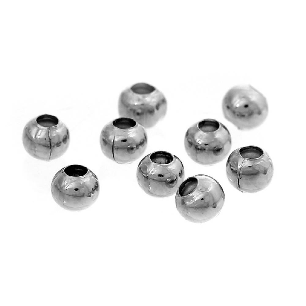 Sadingo Metallperlen - 100 Stk. - Ø 3 mm - Silberfarben Fabrik Onlineshop