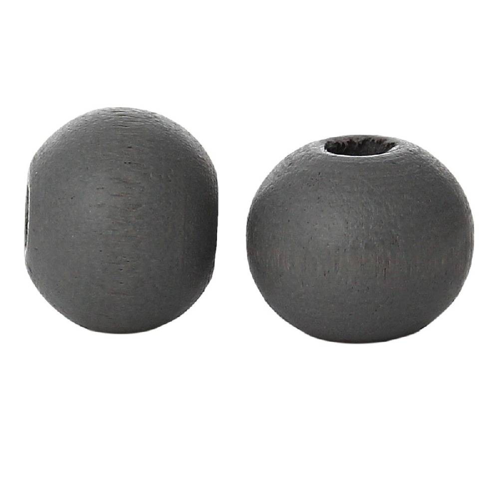 Sadingo Holzperlen Dunkelgrau - 50 Stück - 6 mm Fabrikpreis