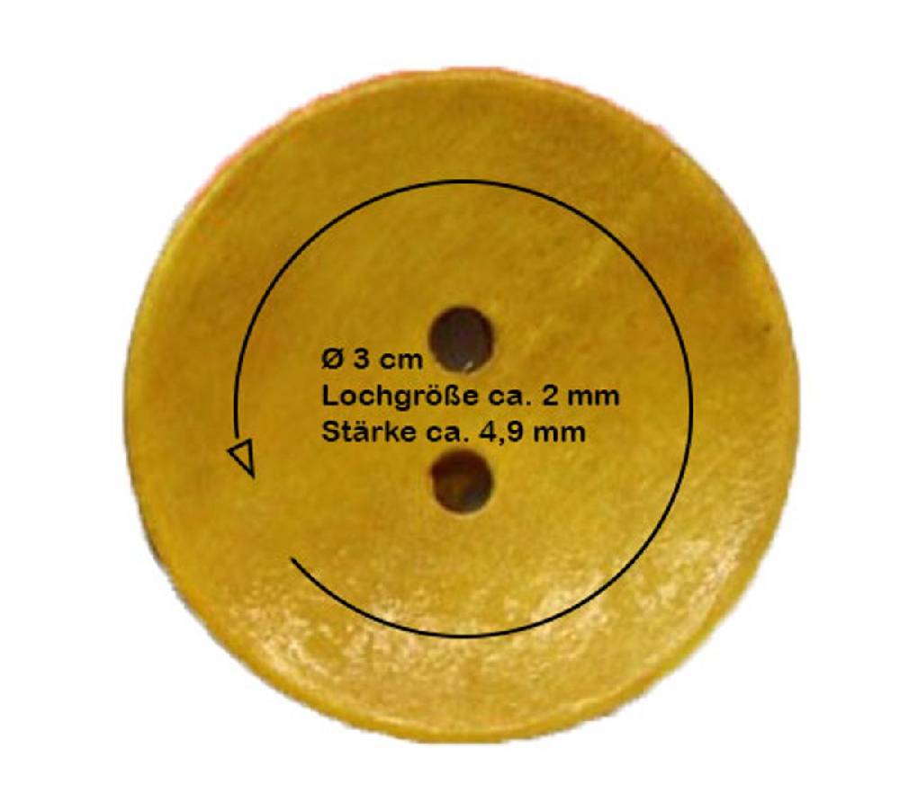 Sadingo Holzknöpfe zum aufnähen, 50 Stück-Ø 3 cm, bunter Mix Versandkostenfrei