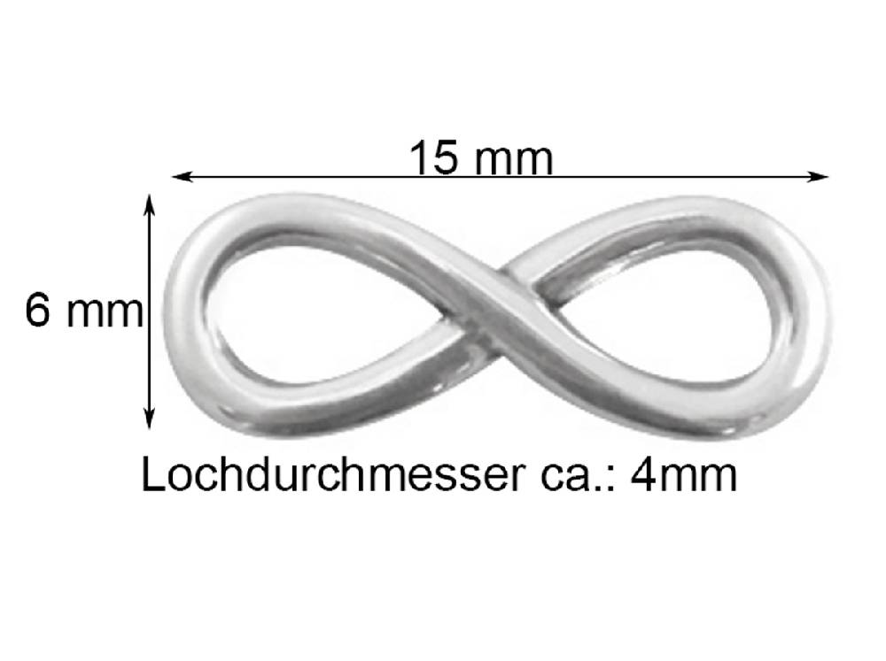 Sadingo Schmuckverbinder Infinity | 3 Stück, 15x6mm Online Shopping