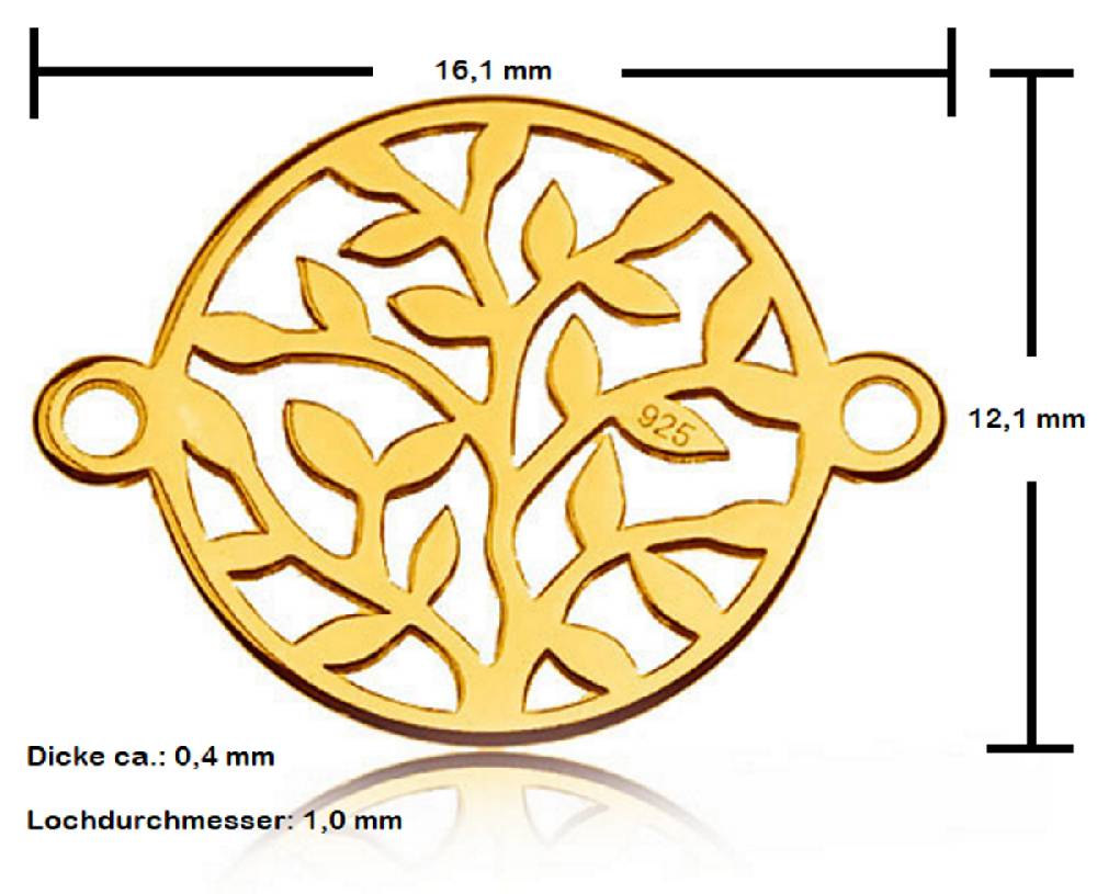 Sadingo Schmuckverbinder Lebensbaum | 12,1x16,1 mm Saisonschlussverkauf