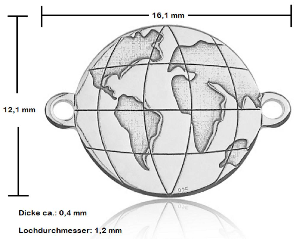 Sadingo Schmuckverbinder Globe | 12,1x16,1 mm Osterangebot