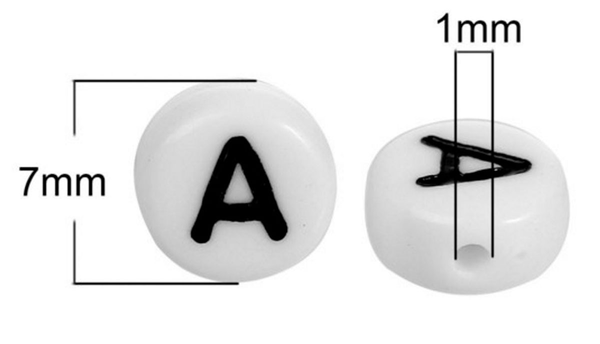 Sadingo Buchstabenperlen Acryl - A-Z nach Wahl, je 50 Stück - Ø 7 mm Saisonale Angebote