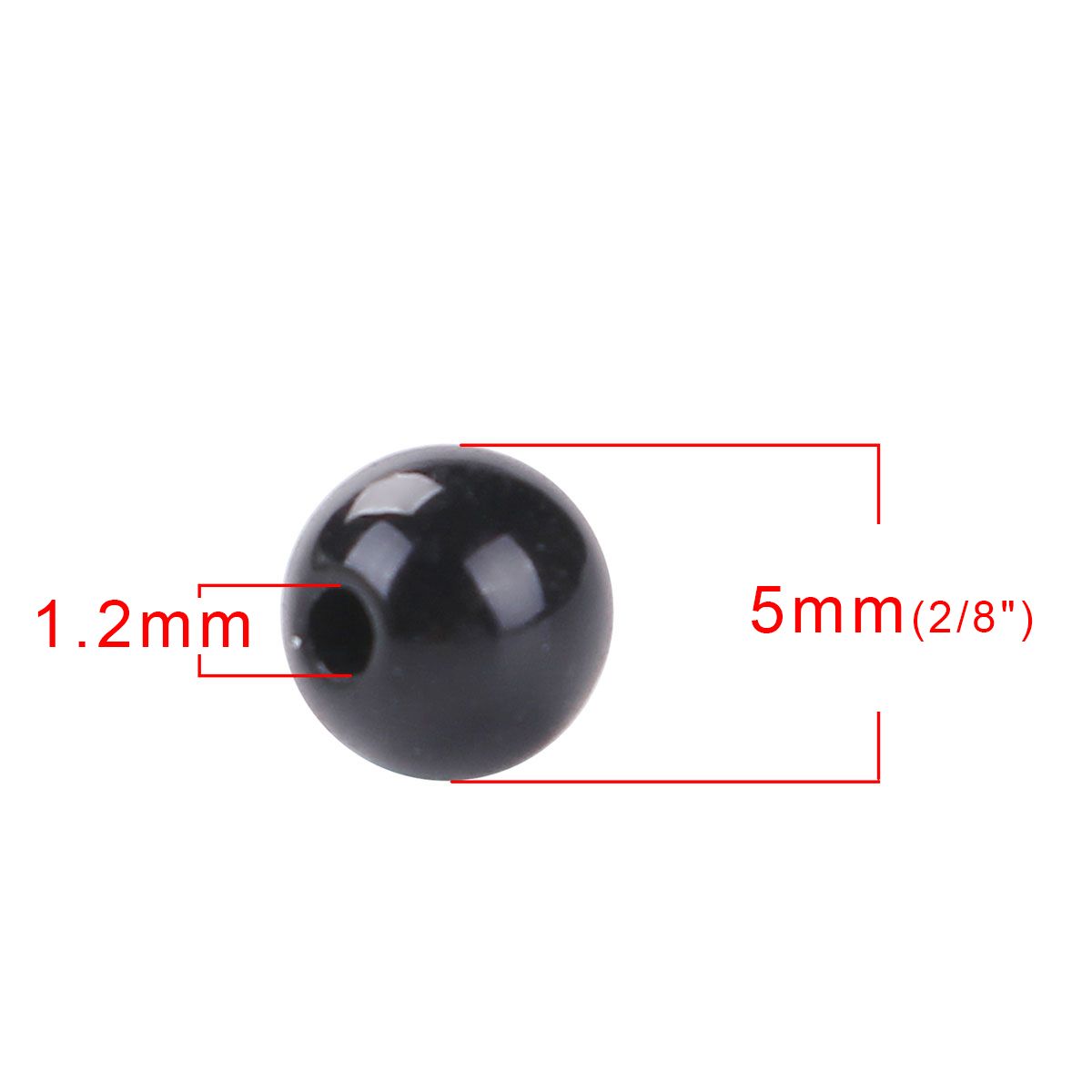Sadingo Acrylperlen schwarz poliert | 500 Stk., 5 mm Super Sparpreis